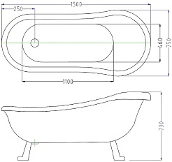 Ceruttispa Акриловая ванна Vico 170x75 CT7762 – фотография-6