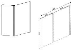 Aquanet Шторка на ванну AQ4-R узорчатое стекло – фотография-6