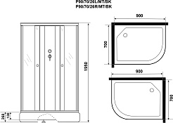 Niagara Душевая кабина Promo P90/70/26L/MT/BK – фотография-11