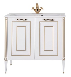Aquanet Мебель для ванной Паола 90 белая/патина золото (187844) – фотография-5