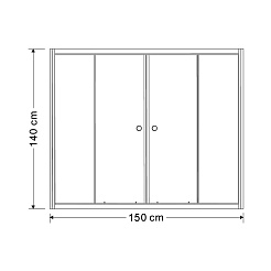 Aquanet Шторка на ванну AQ5 150 узорчатое стекло – фотография-3