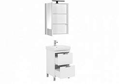 Aquanet Комплект мебели Гретта 55 new 2 ящика, белый	 – фотография-2