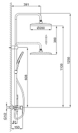 Frap Душевая стойка H201 F24201-9 оружейная сталь – фотография-2