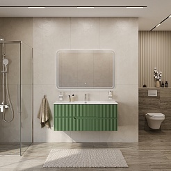 Cezares Тумба с раковиной Duet-N 120 подвесная CZR-8095-120 фисташковый софт – фотография-4