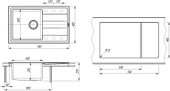 Florentina Мойка кухонная Комби 780 антрацит – фотография-3
