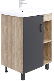 Onika Тумба с раковиной Тимбер 60.01 (Como) серая/дуб сонома – фотография-1