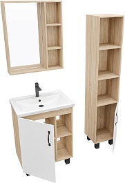 Grossman Мебель для ванной Флай 60 дуб сонома/белая – фотография-3