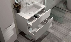 Jorno Тумба под раковину Modul 80 подвесная белая Mоl.01.77/P/W – фотография-5