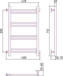 Стилье Полотенцесушитель Версия-Б1 600х400 – фотография-2