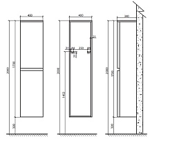 BelBagno Пенал для ванной ENERGIA-N 1700 R Bianco Lucido – фотография-6
