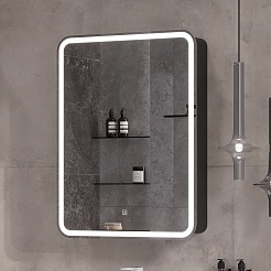 Equil Зеркальный шкаф Eltoro 60 R чёрный софт – фотография-4