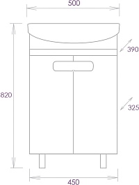 Onika Тумба с раковиной Харпер 50.10 белая матовая/мешковина – фотография-10