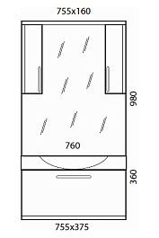  Мебель для ванной "Solo II 75" серая – фотография-2