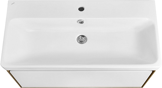 Акватон Тумба под раковину Либерти 90 белая/дуб эльвезия – фотография-10