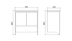 Velvex Мебель для ванной напольная Klaufs 80 белая/дерево – фотография-9