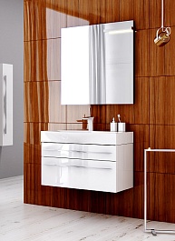 Aqwella Тумба с раковиной Милан 100 подвесная, с ящиками – фотография-3