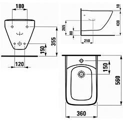 Laufen Биде подвесное Palace 8.3070.1.000.302.1 – фотография-3
