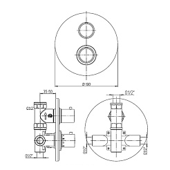 Paini Смеситель для ванны и душа Cox 78PJ690TH с термостатом, встраиваемый, брашированное золото – фотография-5