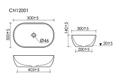 Ceramicanova Мебельная раковина Twist 50 CN12001MB чёрный матовый – фотография-5