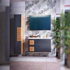 Бриклаер Тумба с раковиной Форест 100 дуб золотой/антрацит – фотография-4