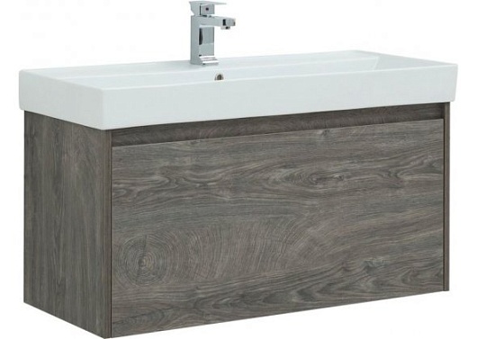 Aquanet Тумба с раковиной Nova Lite 100  дуб рошелье – фото-1