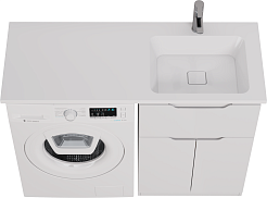 Dreja Мебель для ванной Vega 120 R под стиральную машину белая – фотография-14