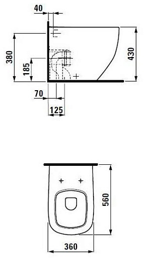 Laufen Унитаз приставной Palomba 2380.6.000.000.1 – картинка-3