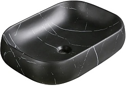 Ceruttispa Раковина накладная 56.5 CR0086 MMB1 мрамор черный матовый – фотография-1