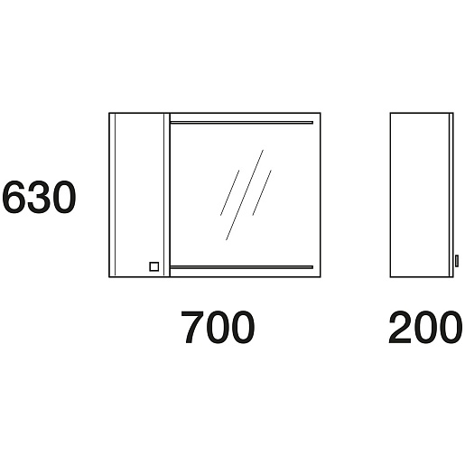  Зеркальный шкаф Nota 75 серый L – картинка-3