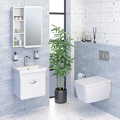 Runo Тумба с раковиной Капри 50 подвесная белая – фотография-5