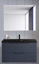 BelBagno Мебель для ванной Vittoria 80 Grigio Opaco с раковиной BB800/450-LV-ART-AST-NERO – фотография-1