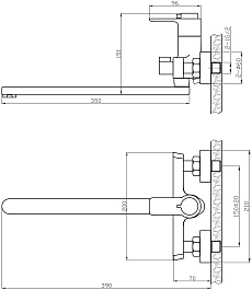 Rossinka Смеситель для ванны RS50-32 универсальный с термостатом хром – фотография-2