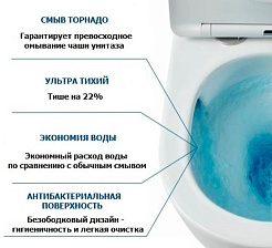 Ceruttispa Унитаз подвесной Faro Aria Tornado CT10833 белый – фотография-4
