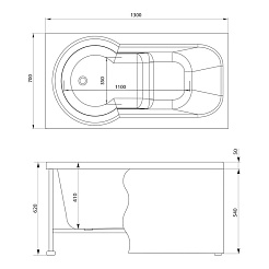 Aquanet Акриловая ванна Largo 130  – фотография-2