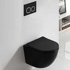 Ceruttispa Унитаз подвесной Ticino Aria MB CT8918 черный матовый – фотография-6