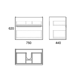 Owl 1975 Мебель для ванной Nyborg 80 – фотография-5