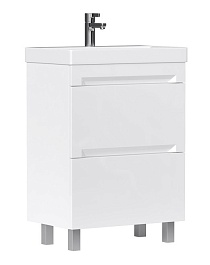 Equil Тумба под раковину Corner 60 2 ящика напольная белая – фотография-1