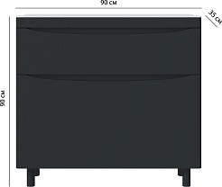 Vivon Тумба с раковиной Ostin 90 напольная черная матовая – фотография-17