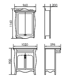 Атолл Тумба с раковиной Ривьера 80 dorato – фотография-2