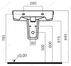 Am.Pm Полупьедестал для раковины Bliss L C534970WH – фотография-2