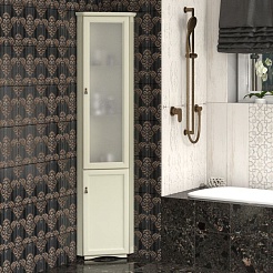 Opadiris Шкаф-пенал для ванной Клио 37 R угловой, слоновая кость – фотография-3