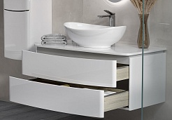 Velvex Тумба с раковиной Luna 100 подвесная белая – фотография-8