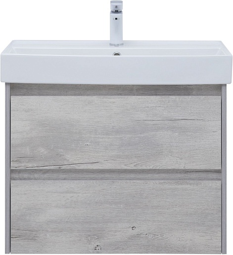 Aquanet Тумба с раковиной Nova Lite 75 подвесная дуб белый – картинка-3