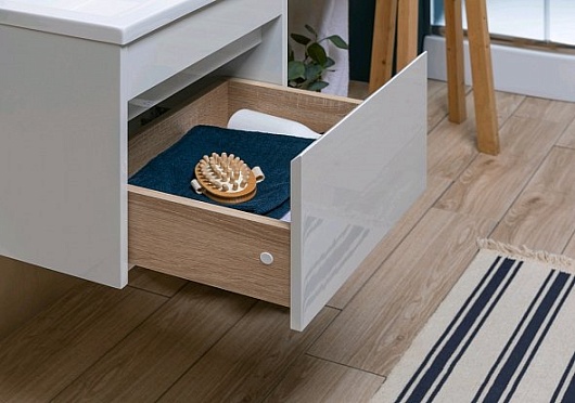 Aquanet Тумба с раковиной Токио 110 L подвесная – картинка-9