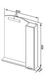 Aquanet Зеркальный шкаф "Асти 65" черный – фотография-3