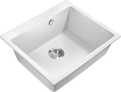 Milacio Мойка кухонная Murcia 60 Cuarzo белая – фотография-1