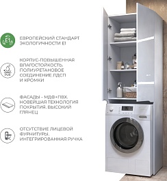 Vigo Шкаф пенал Grani 640 под стиральную машину белый – фотография-6