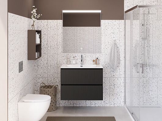 BelBagno Тумба под раковину Uno mini 80 подвесная Темно-Серый матовый – картинка-11