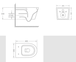 Iberica Blanca Унитаз подвесной Burgos Mini безободковый, с микролифтом – фотография-2