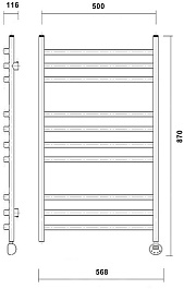 Domoterm Полотенцесушитель Калипсо П10 500x800 E R белый – фотография-4